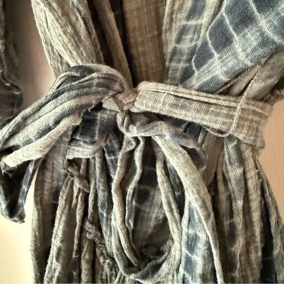 Free People Blue and Gray Tie-Dye Kimono Cardigan - Picture 4 of 5